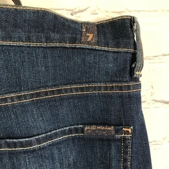 7 For All Mankind Blue Denim Mid Rise Bootcut 31 - Picture 7 of 10
